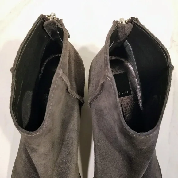 Dolce Vita Tucker Gray Suede Ankle Boots Western Shoes Zip Women's Shoes - Picture 8 of 12